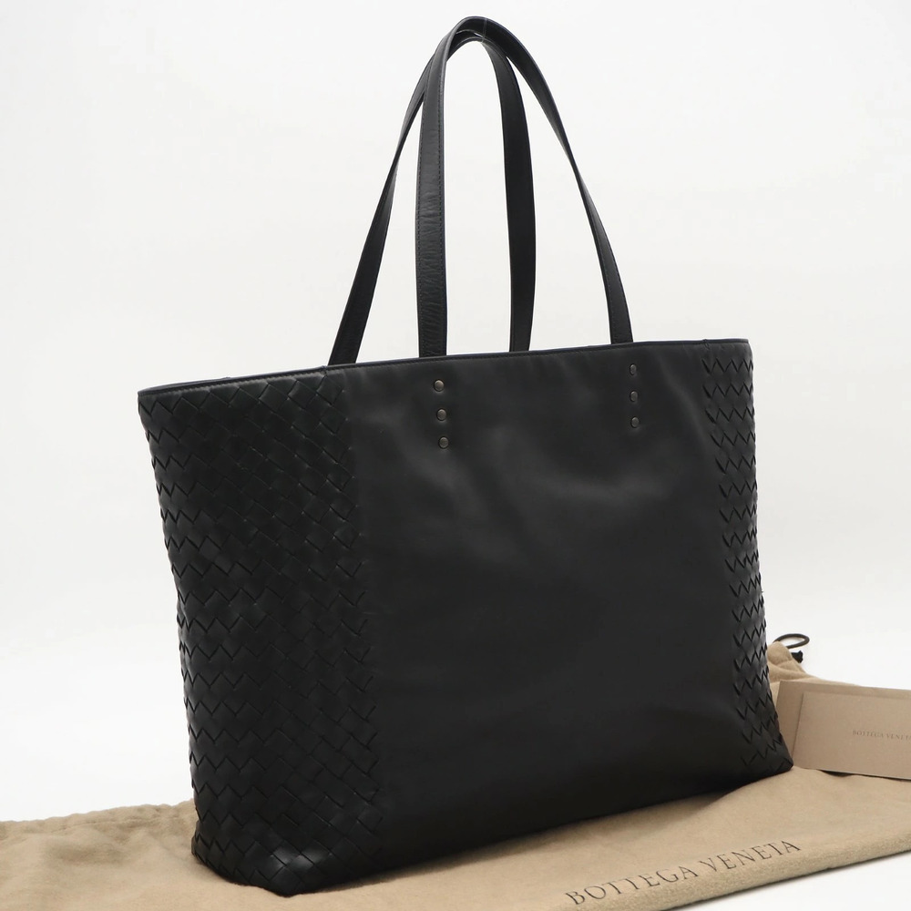 Bottega Veneta Intrecciato Leather Tote Bag Handbag Black